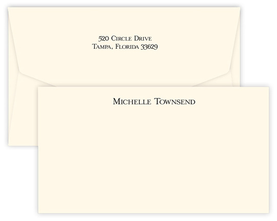 Triple Thick Classic Wide Flat Note Cards - Raised Ink